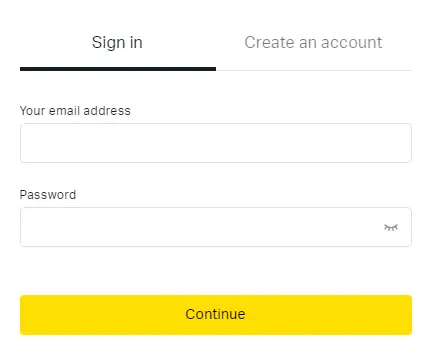 凌峰科技账户登录 Exness 的登录表单